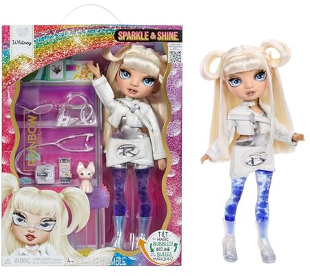 Rainbow High Sparkle & Shine Doll - Whitney - 28 cm Modepuppe mit Weißem Haar und Magischen Zauberblasen in den Beinen, Farbe, zum Stylen und Spielen, Sammlerstück, Für Kinder von 4 bis 12 Jahren