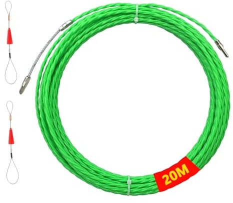 Kabeleinziehhilfe, 20 m Einziehspirale Einziehhilfe, 4mm Kabelziehhilfe Durchmesser, Kabel Einzugshilfe, Kabeleinzug Einziehhilfen, Geeignet für Glasfaser Haushaltsstrom, Telekommunikation