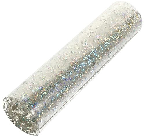 DECORNIJIA Transparente Pvc Folie Mit Sternmotiv Dünne Selbstgemacht Bastel Filmrolle 20x120cm Glänzende Stern Pvc Folie Für Handtaschen Koffer Stiftetaschen Schneidbar Und Nähbar