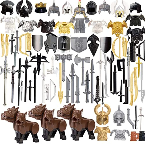 Torquino Waffenhelm-Rüstungsbausteine, individuelles mittelalterliches antikes Rom, griechisch-ägyptischer Stil, kompatibel mit allen großen Marken, Geschenk für Erwachsene (78 Teile)