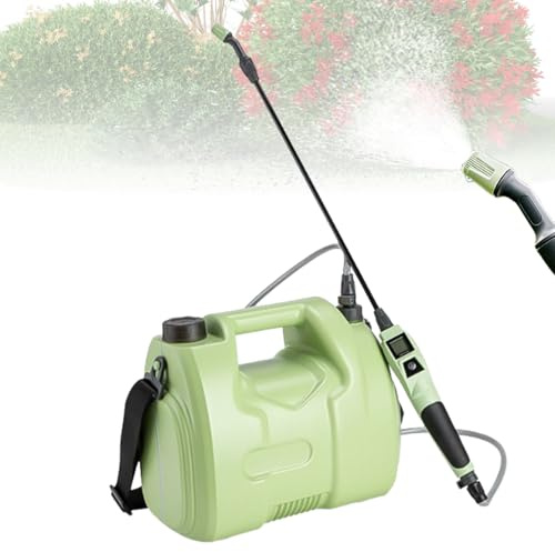 Pulverizador eléctrico | Tanque de 5 litros con boquillas ajustables para pulverización de agua y fertilizantes, pulverizador alimentado por batería, para jardín, lavado de coches y agricultura