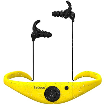 Tayogo W18 Cuffie da Nuoto – Auricolari Impermeabili In-Ear, MP3 4 in 1 da 32GB, Bluetooth 5.4, Radio FM, Compatibili con Trasmettitore T6 per Musica Subacquea