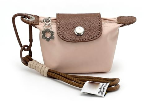LAOYEFACAI Damen Mini-Taschenanhänger Wasserdicht & Leicht Kleiner Schlüsselanhänger als Organizer für Kopfhörer, Lippenstift, Schlüssel – Süßes Bag Charm Accessoire (Pink)