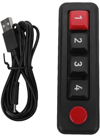 XUMIUZIY Pavé Numérique Filaire USB C, pavé Numérique à 4 Touches avec Fenêtre Flottante, Clavier Mécanique Macro Filaire USB C Programmable à Une Main pour Ordinateur Portable, PC de (Black)