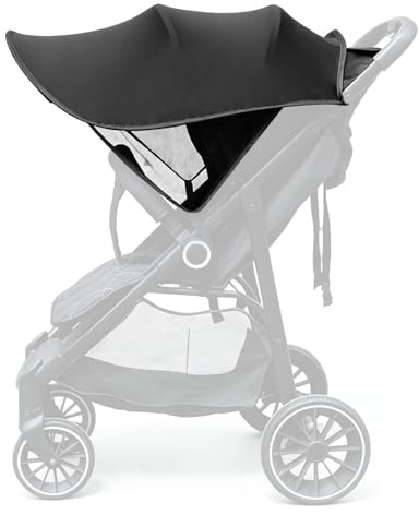 EVBOTGEE Parasole per passeggino, universale, parasole, per passeggino, passeggino, passeggino, ovetto, protezione dai raggi UV, parasole regolabile, per passeggini (nero)