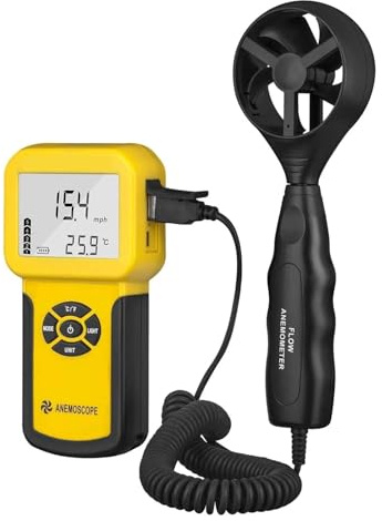 Digital Anemometer, 0.3~30m/s Wind Speed Sensor Digital Anemometer Air Volume Measure Instrument Handheld Tester