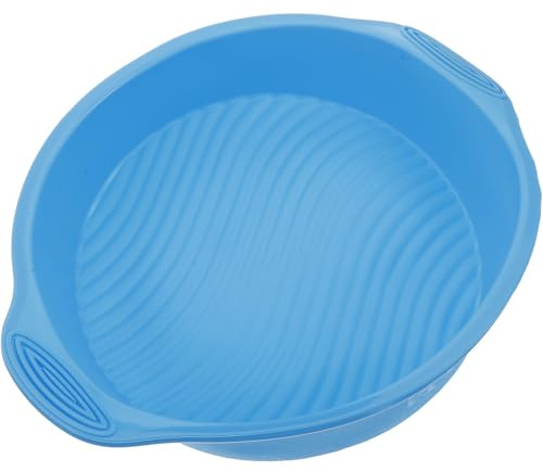 KALLORY Stampo per Torta in Silicone Blu, Antiaderente e Resistente ad Alte Temperature Design a Onde, Forma Rotonda per Baking e Compleanni