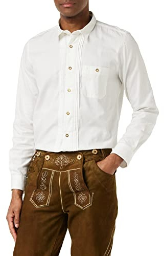 Stockerpoint Herren Trachtenhemd Mika I Größe S-5XL I Herrenhemd im klassischen Trachtenlook mit Knöpfen in Hornoptik & Kentkragen I Atmungsaktiv & bequem I Perfekt für Tracht & Festlichkeiten