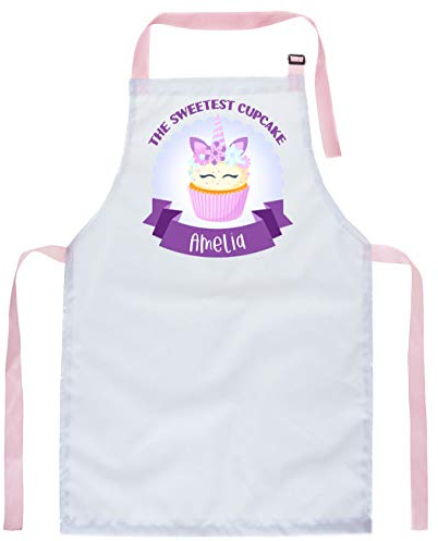 Ferocity Personalisierter Kinderschürze Kind Malschürze Kunstkittel Kochschürze Apron Werkschürze mit einem motiv Weiß [074]