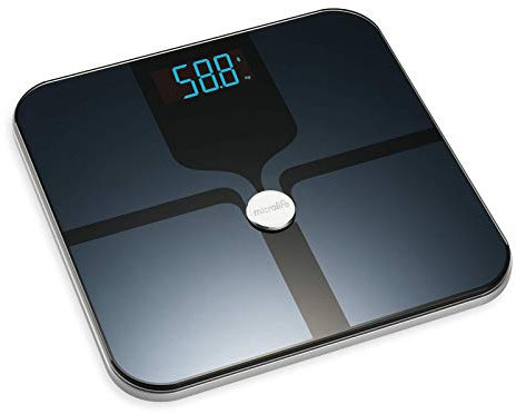 Microlife - Impedanzwaage WS 200 BT – Personenwaage mit Bluetooth, Analyse BMI, Fettmasse, Knochen, Muskulatur, Wasser, Stoffwechsel, 5 Jahre Garantie