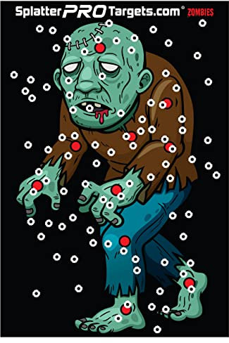 Zombie Spritzer-Zielscheiben, 30,5 x 45,7 cm. Schüsse platzen mit einem hellen Spritzer bei Aufprall Sehen Sie sofort Ihre Hits und Misses!