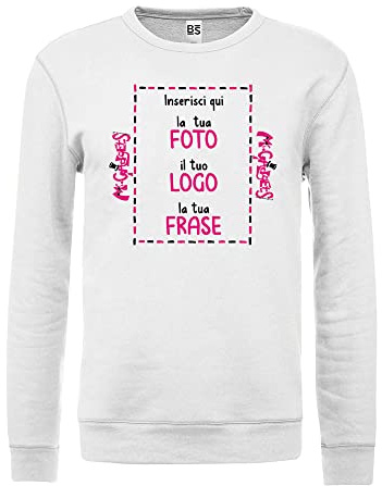 Mr. Gadgets Sweat-shirt personnalisable avec photo et inscription - personnalisé - avec ou sans capuche, Blanc, L