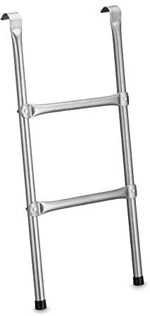 Relaxdays Scaletta per Trampolino, 76 cm, da Appendere, 2 Gradini, Scala per Tappeto Elastico, in Acciaio, Argentato