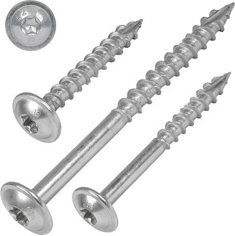 SCREW REBEL Tellerkopfschrauben 8,0 x 140 Edelstahl A2 rostfrei, 50 Stück mit ETA Zulassung, TX40, Photovoltaik Schraube, Holzbauschraube, Teilgewinde