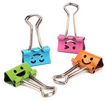 MAGICLULU Binderclips 40 Stück Mittlere Größe Mit Gesichtsmotiv Starke Klemmkraft Bunte Büroklammern Für Schule Zuhause Büro