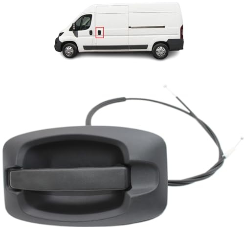 BIAREN Side Sliding Door Handle with Cable Left or Right for Peugeot Boxer Citroen Relay Jumper Fiat Ducato (2006 Onwards) 9101CV 1616303080 735631202 9117G2
