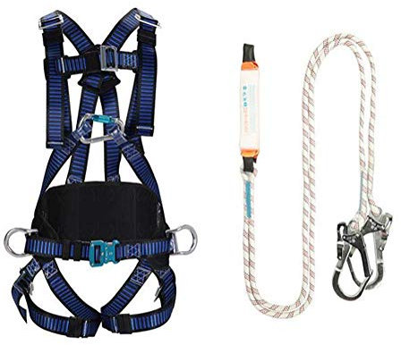 SwaYve Fall Protection Safety Harness Kit Personal Protection Equipment Construction System Aerial Work Safety Belt for Working Roofing Climbing