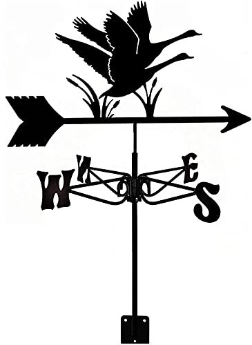 Wetterfahne, Wetterfahne, Messwerkzeuge, Windrichtungsanzeige-Sets aus Edelstahl, Gartenpfahl, Wetterhahn, geeignet für Metallprodukte im Freien (Wildgans) (Goose)