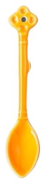 Spoon Set of 4 Demitasse Spoons for Coffee Dessert Tea Ice Cream Ceramics Small Coffee Spoons Ceramic Espresso Spoons Soup Spoon (Color : Orange)