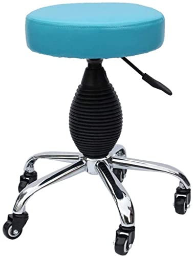 LXGJSQY Hocker auf Rädern, Gitarrenhocker auf Rädern, Künstlerhocker mit Sitzfläche aus Leinenstoff mit Kronenmuster, einstellbare Höhe von 45–57 cm, unterstütztes Gewicht von 160 kg, Verstellbarer