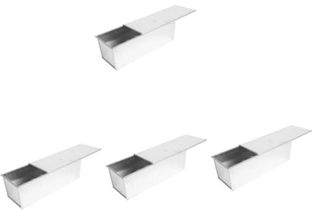 Cabilock 4 Piezas Caja De Tostadas Molde Para Hornear Raspadores De Moldes Pequeños Para Hornear Molde Para Rectangular Molde Para Tostado Lata De De Aluminio