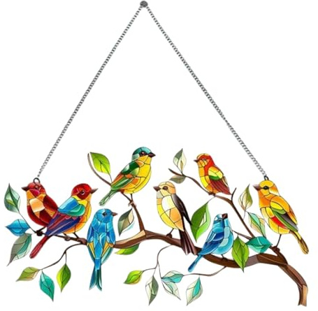 Decoración de Ventana para pájaros, Adorno Decorativo de acrílico 2D para Ventana, decoración de Pared, de pájaros para Ventana, balcón