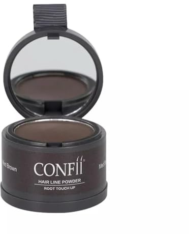 Confii Root Touch Up Powder Instantly Conceals Hair Loss, Gray Root Cover Up, Water & Sweat Resistant for Thinning Hair, Hairline Powder Men & Women (Medium Brown)