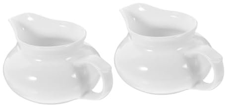 VILLFUL Ceramic Gravy Boats 2 Piece Sauce Dispensers Portable Easy to Use Suitable for Sauce Gravy Smooth for Easy Cleaning