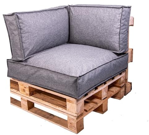 GoldenGroup Gartenkissen-Set für Palettenmöbel - Palettenkissen-Set mit Schaumstoffgranulat gefüllt - Farbe und Druck mit UV-Schutz