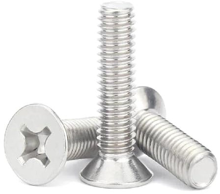 ALMLNLL Holzschrauben, M1 M1.2 M1.4 M1.6 M2 M2.5 M3 M3.5 M4 M5 M6 Kreuzschlitzschraube mit flachem Senkkopf Kreuz 304 Edelstahlbolzen(M3x20mm)