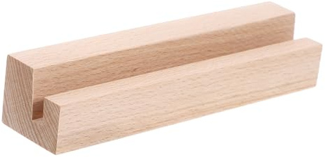 ROMISBABA Holzständer Mit Schlitz Holzdisplay Halter Tisch Kalender Kartenhalter Stabile Holzbasis Memo Kartenhalter Für Notizen Und Fotos Schriftsteller Zubehör