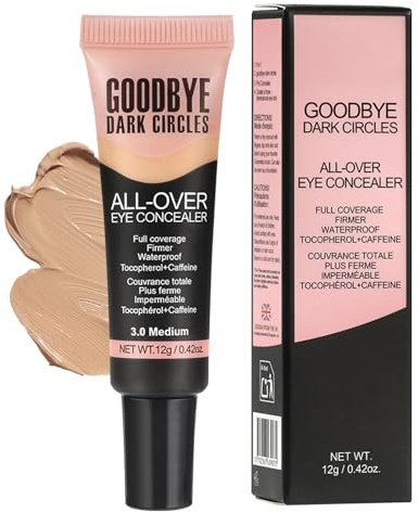 Concettore a copertura completa, correttore di imperfezioni - Conceale di occhio impermeabile leggero 12g | Fondazione liquida naturale duratura a lungo termine, trucco per la correzione del colore pe