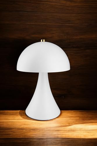 GILDE Deko LED Lampe batteriebetrieben 3 x AA Batterien (nicht enthalten) – leichte Lampe Timerfunktion – kabellos Tischlampe Table Lamp weiß Höhe 22 cm