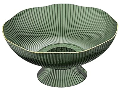 KiBcsLic Frutero con Pedestal, para Aperitivos, para El Hogar, Centro de Mesa, Decoración de Encimera, Verde, Individual