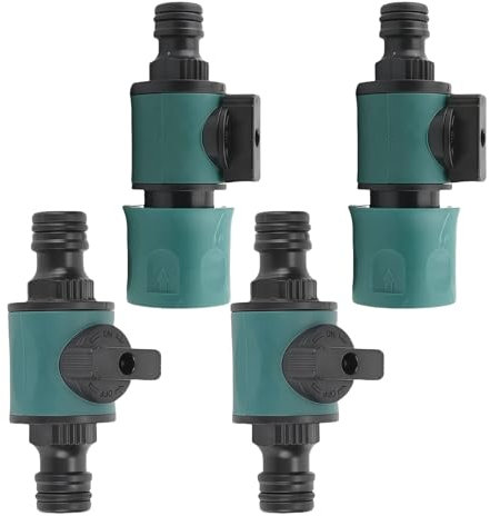 LUMOOM 4 pezzi tubo da giardino frizione 1/2 pollici, set di connettori rapidi con valvola di regolazione, pratico connettore per tubo e adattatore per tubi da giardino