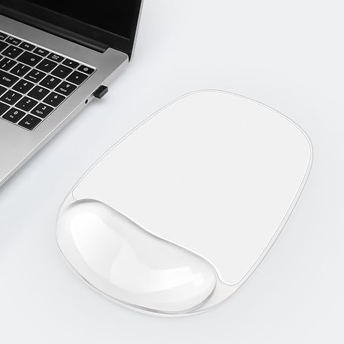 Aszqvd Repose-poignet en gel pour souris, tapis de souris ergonomique avec repose-poignet transparent, petit tapis de bureau, accessoire de travail pour femme, soulagement du canal carpien