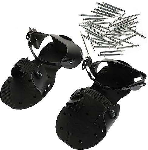 Didiseaon Zapatos Aireadores para Césped Jardín [Uso en Jardinería y Patio] Clavos Resistentes [Talla Ajustable, Color Negro] para Airear y Oxigenar Suelo, Herramienta Manual Aireadora