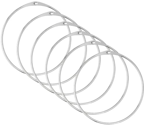 wenrescry 6 anillos metálicos grandes de 150 mm, anillas encuadernar de hierro plateado, llaveros grandes resistentes con cierre rápido, para llaves, documentos, ropa y proyectos de manualidades