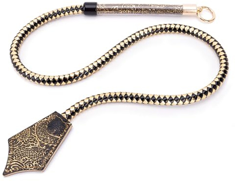 Kutocesy Látigo BDSM De Cuero PU Látigo Sexual Trenzado Para Azotar Esclavos Kit De Bondage Flogger Juguete Duro Para Parejas (Black Gold)