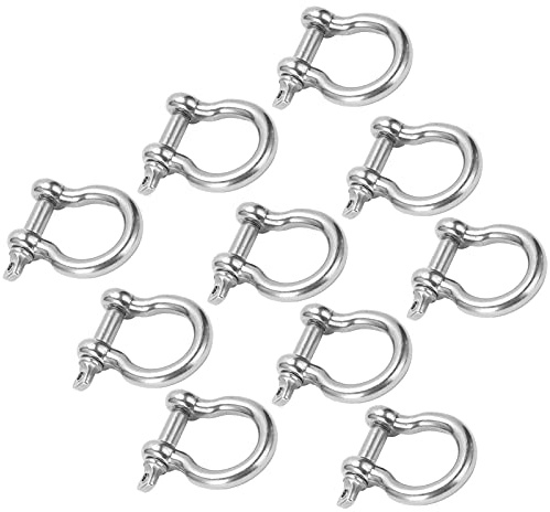 Taidda Grillete de de Carga de Acero Inoxidable, Ancla D para Acampar, Senderismo, Escalada, 10 Uds., Tamaño M5, 100 Kg para Entusiastas del Aire Libre