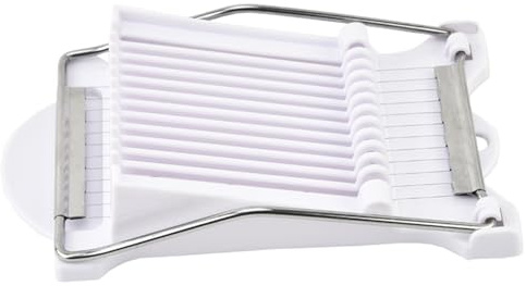 Affettatrice per pranzo Easy Press Affettatrice per alimenti con 12 fili in acciaio inossidabile, spaziatura uniforme delle fette da 1/3 di pollice per salsicce, banane, cipolle, frutti di bosco