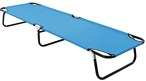 mtlskopl Folding Turquoise Sun Lounger 74.8 x 22.8 in Steel Frame Outdoor Chaise for Patio Pool Backyard Camping Compact & Summer Ready