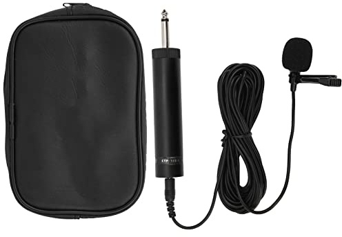 LIYJTK Micrófono de Solapa Lavalier para saxofón, micrófono Profesional con Cable para músicos, Cables de 5M y 10M, Color Negro. (Longitud de línea de 10 Metros)