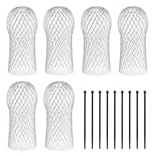 Gutter Guards, 6pcs Expandable Aluminium Mesh Filters with 10 Zip Ties | Expandable Filter Strainer Leaf Strainer Downpipe Leaf Guard Gutter Mesh Drain Pipe Protection for Moss, Muck