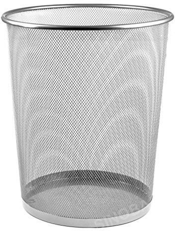 Sinoba, cestino per la carta, gettacarta, pattumiera, in rete metallica, altezza 34 cm, 18 L, nero/argento argento