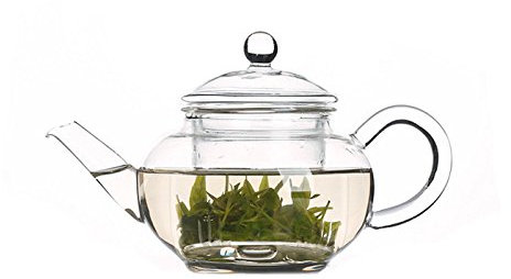 GOLDBEARUK Tetera de cristal transparente con infusor de vidrio, pequeña, 250 ml