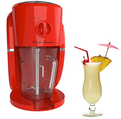 Frozen Drink Maker - Mixer and Ice Crusher Machine for Margaritas, Pina Coladas, Daiquiris, Shaved Ice Treats, or Slushies by Classic Cuisine (Red)