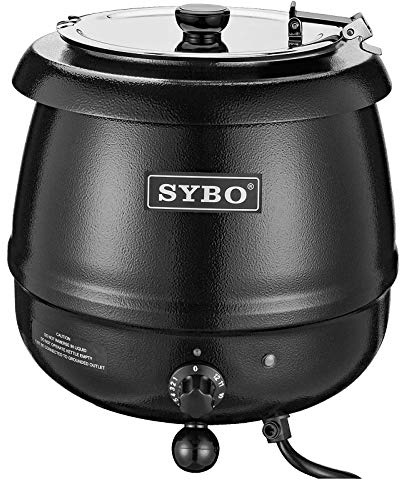 SYBO SB-6000 Commercial Grade Soup Kettle with Hinged Lid and Detachable Stainless Steel Insert Pot for Restaurant and Big Family, 10.5 Quarts, Black