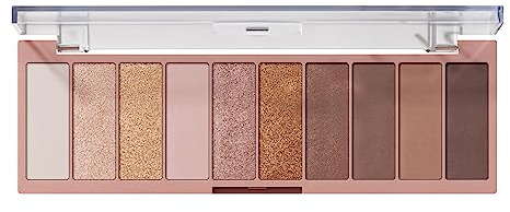 e.l.f. Perfect 10 Lidschatten-Palette, zehn ultrapigmentierte neutrale Farbtöne, mischbare Formel, vegan und tierversuchsfrei, Need It Nude (Verpackung kann variieren)