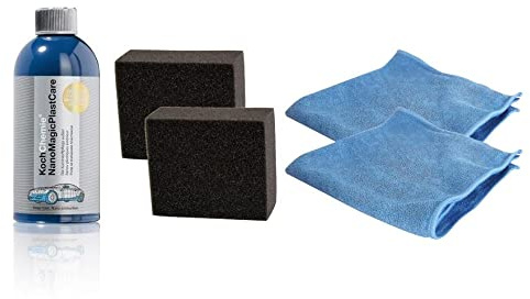 Koch Chemie Nano Magic Plast Care Kunststoffpflege 500 ml & 2X Schwamm & 2X Tuch